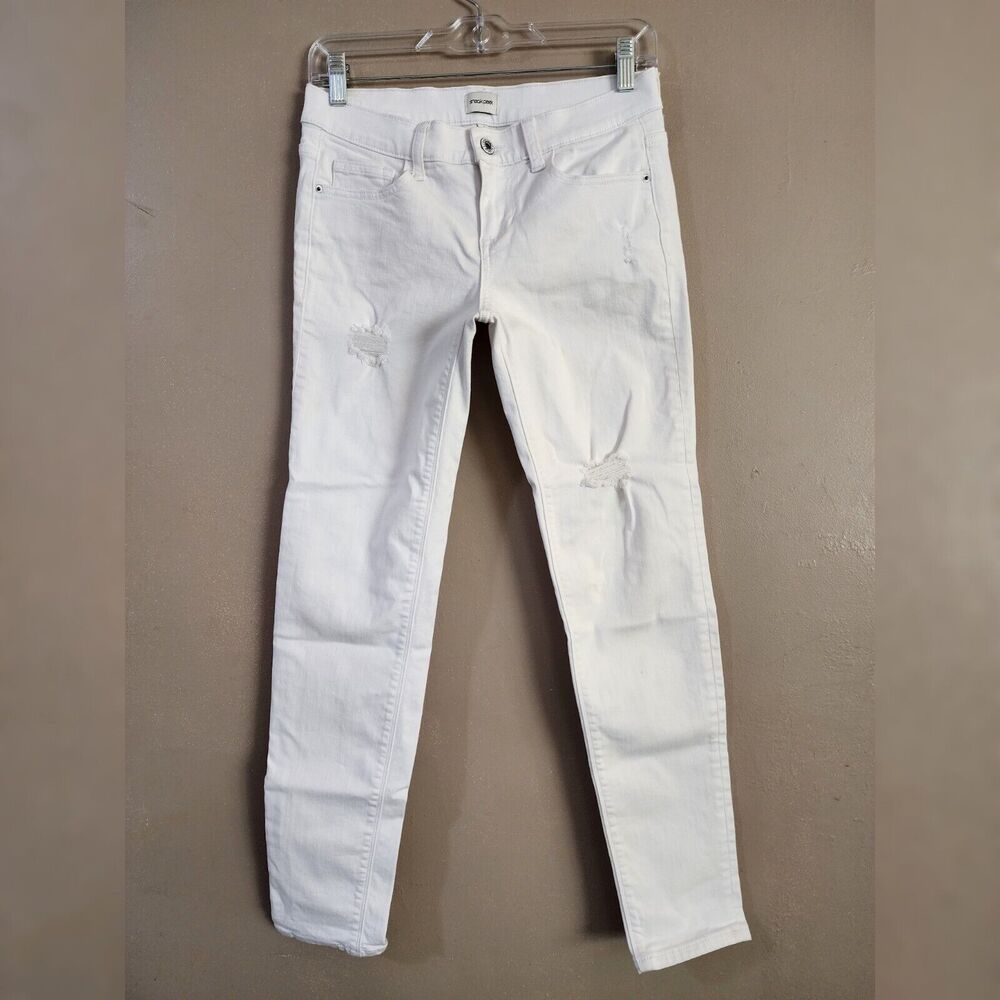 Sneak Peek Womens Sexy Boyfriend Skinny Jeans Size 3 Jrs White Distressed
